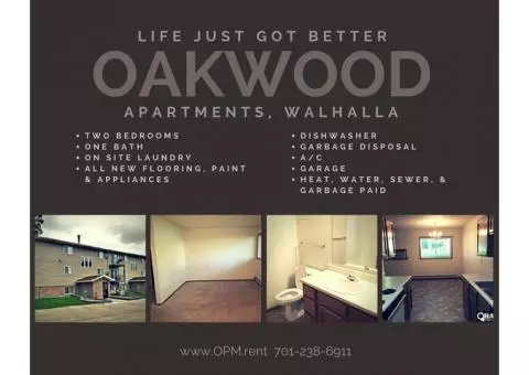 $550 | 2 bed, 1 bath at Oakwood Apts in Walhalla